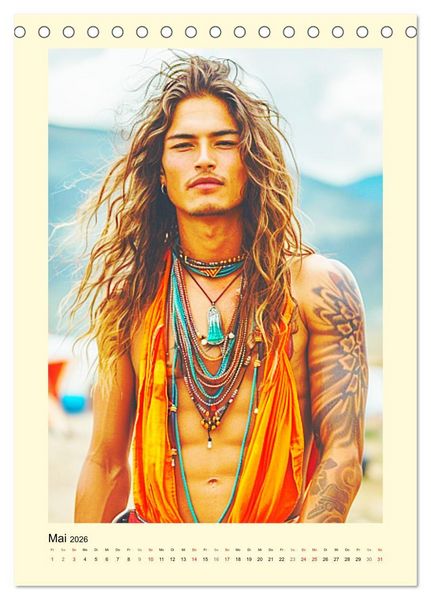Produktbild: Ungez&auml;hmte Freiheit. Coole Jungs im Boho-Stil (Tischkalender 2026 DIN A5 hoch), CALVENDO Monatskalender