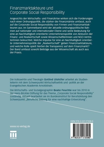 Produktbild: Finanzmarktakteure und Corporate Social Responsibility