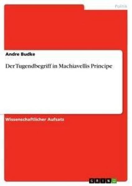 Produktbild: Der Tugendbegriff in Machiavellis Principe