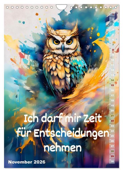 Produktbild: Ich bin stark - Ein tierischer Affirmationskalender (Wandkalender 2026 DIN A4 hoch), CALVENDO Monatskalender