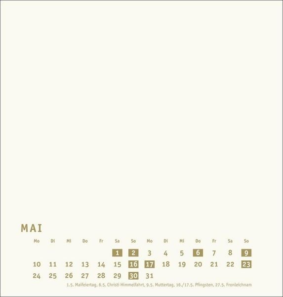 Produktbild: Premium-Bastelkalender gold mittel 2027
