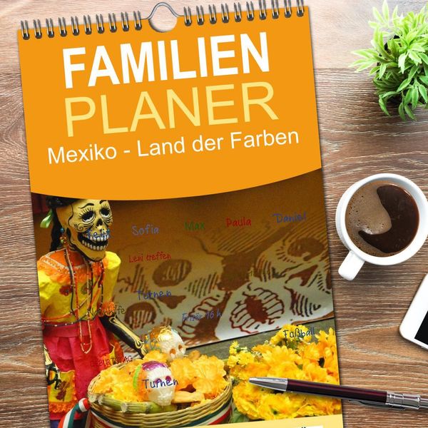 Produktbild: Familienplaner 2026 - Mexiko - Land der Farben mit 5 Spalten (Wandkalender, 21 x 45 cm) CALVENDO