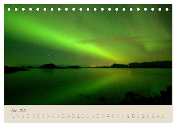 Produktbild: Zauber des Nordlichts - Aurora borealis (Tischkalender 2026 DIN A5 quer), CALVENDO Monatskalender