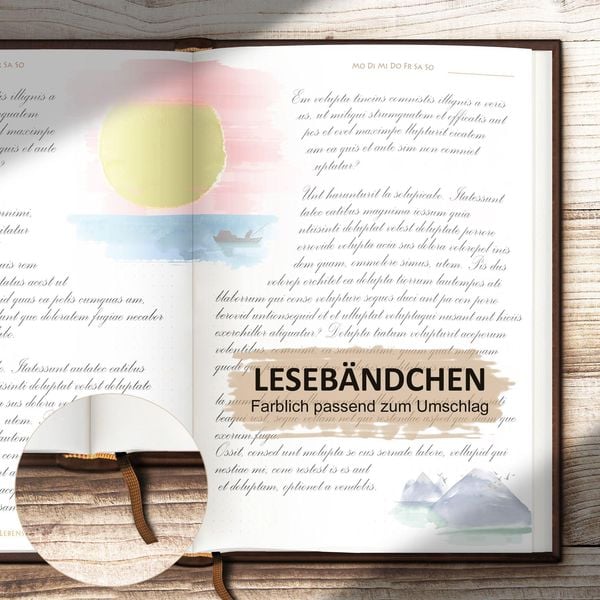 Tagebuch illustriert mit Aquarellmalerei und schönen Sprüchen zum Nachdenken