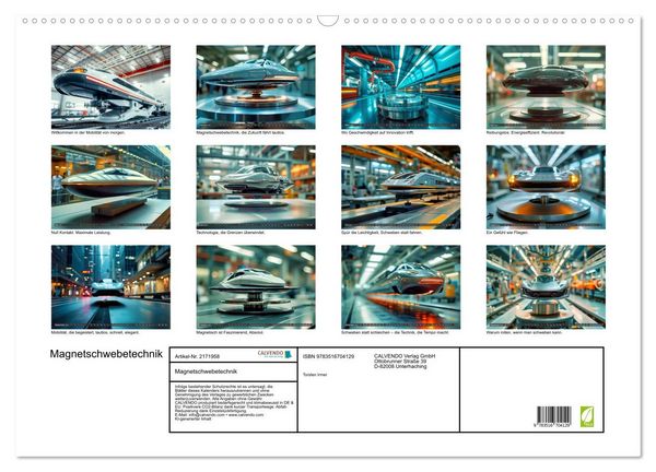 Produktbild: Magnetschwebetechnik (Wandkalender 2026 DIN A2 quer), CALVENDO Monatskalender