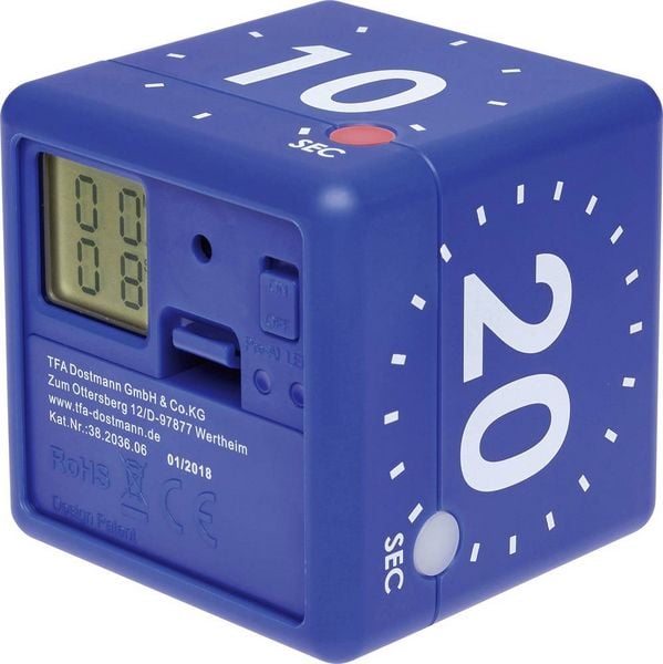 Produktbild: TFA Dostmann CUBE Timer Blau digital