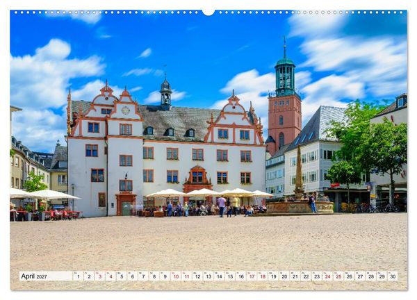 Produktbild: Ein Blick auf Darmstadt in Farbe (hochwertiger Premium Wandkalender 2027 DIN A2 quer), Kunstdruck in Hochglanz