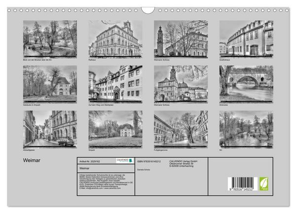 Produktbild: Weimar (Wandkalender 2026 DIN A3 quer), CALVENDO Monatskalender