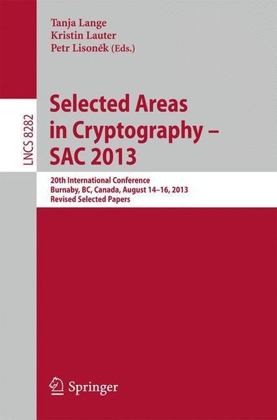Produktbild: Selected Areas in Cryptography -- SAC 2013