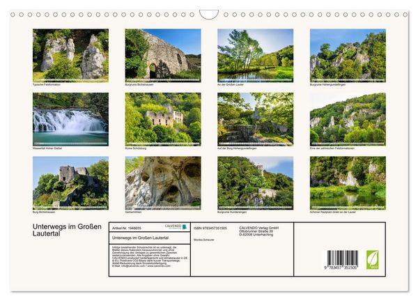 Produktbild: Unterwegs im Gro&szlig;en Lautertal (Wandkalender 2026 DIN A3 quer), CALVENDO Monatskalender