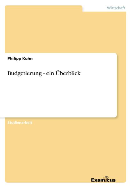 Produktbild: Budgetierung - ein &Uuml;berblick