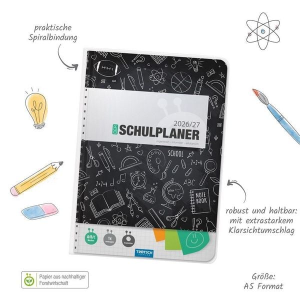 Produktbild: TR&Ouml;TSCH - Schulplaner Schwarz 26/27