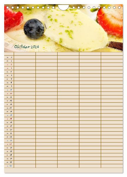Produktbild: Italienische K&uuml;che mit Familienplaner (Wandkalender 2026 DIN A4 hoch), CALVENDO Monatskalender