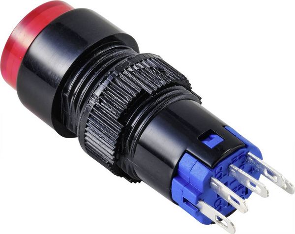 Produktbild: TRU COMPONENTS TC-9428060 LAS2Y-11/R/12V Drucktaster 250 V 3 A 1 x Aus/(Ein) tastend Rot IP40 1 St.