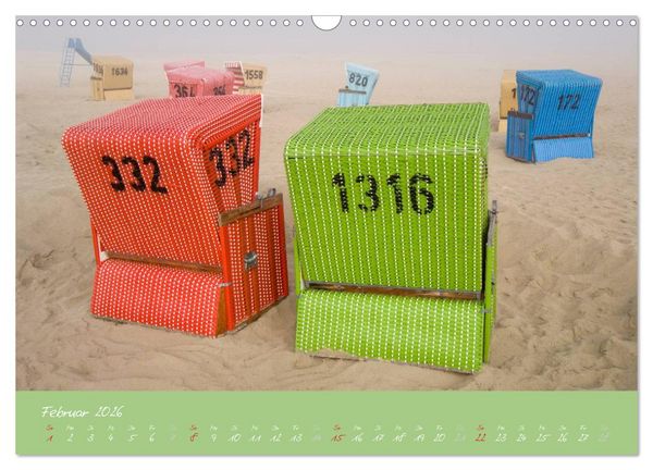 Produktbild: Strandk&ouml;rbe &ndash; bunte Vielfalt an der Nordsee (Wandkalender 2026 DIN A3 quer), CALVENDO Monatskalender