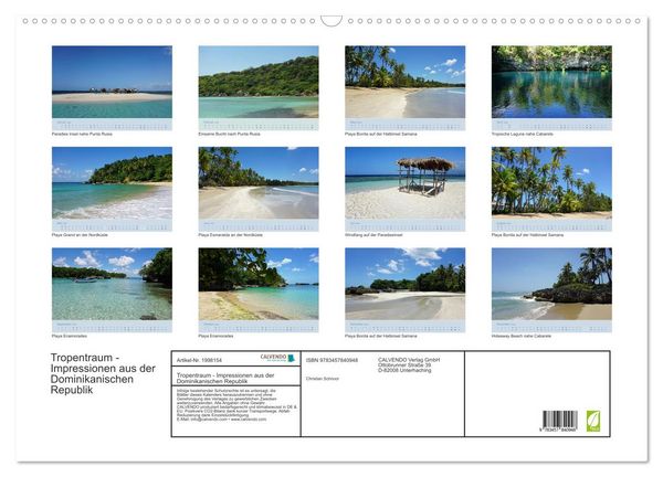 Produktbild: Tropentraum - Impressionen aus der Dominikanischen Republik (Wandkalender 2026 DIN A2 quer), CALVENDO Monatskalender