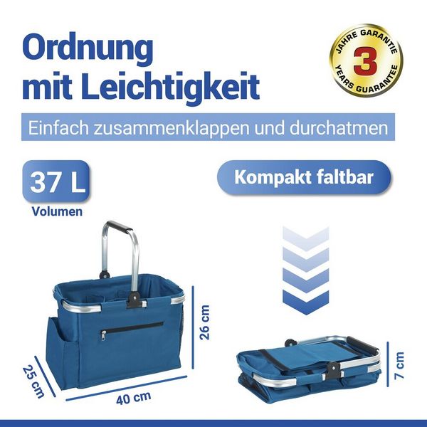 Produktbild: Universal Outdoor Korb 37 L, Blau, variable Inneneinteilung dank Klettfixierung