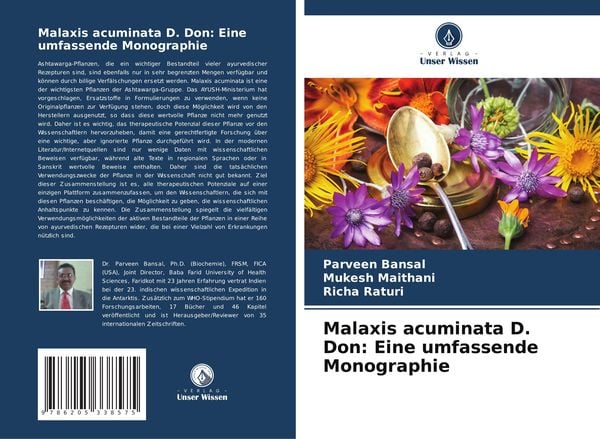 Produktbild: Malaxis acuminata D. Don: Eine umfassende Monographie