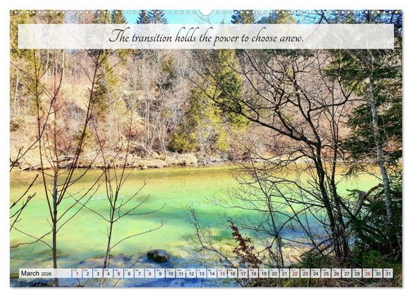 Produktbild: Breathe. See. Shift. Photographic and poetic inspiration for an alert life (High Quality Premium Wall Calendar 2026 DIN A2 landscape),CALVENDO 12 Mont