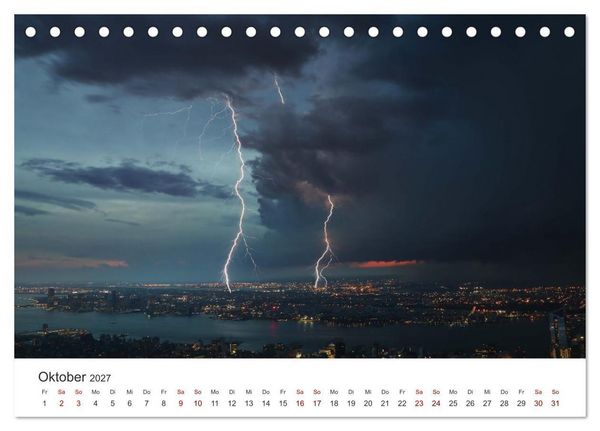 Produktbild: Gewitter - atemberaubende Naturschauspiele (Tischkalender 2027 DIN A5 quer), CALVENDO Monatskalender
