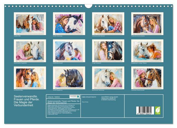 Produktbild: Seelenverwandte. Frauen und Pferde. Die Magie der Verbundenheit (Wandkalender 2026 DIN A3 quer), CALVENDO Monatskalender