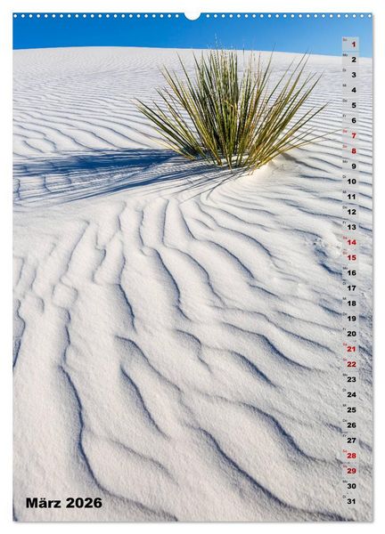 Produktbild: WHITE SANDS NATIONAL MONUMENT W&uuml;stenimpressionen (hochwertiger Premium Wandkalender 2026 DIN A2 hoch), Kunstdruck in Hochglanz