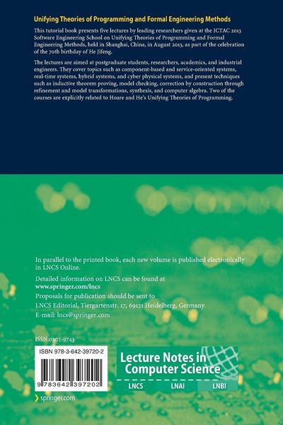Produktbild: Unifying Theories of Programming and Formal Engineering Methods