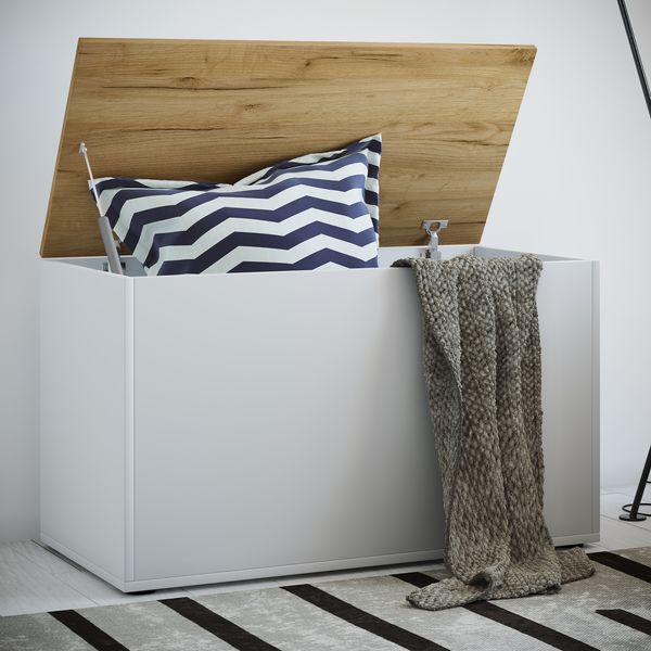 Produktbild: Holz Sitztruhe Sitzbank Truhe Box Kiste Bendola