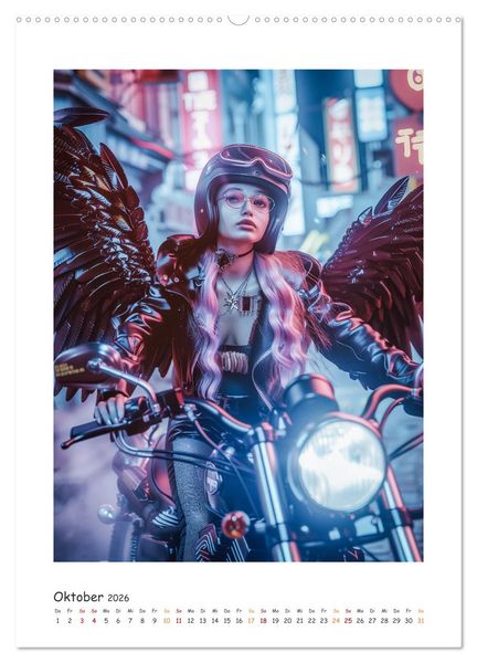 Produktbild: Fahrt ins Abenteuer - Angel-Bikerinnen erkunden die Welt (hochwertiger Premium Wandkalender 2026 DIN A2 hoch), Kunstdruck in Hochglanz