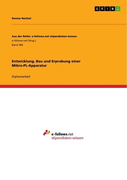 Produktbild: Entwicklung, Bau und Erprobung einer Mikro-PL-Apparatur