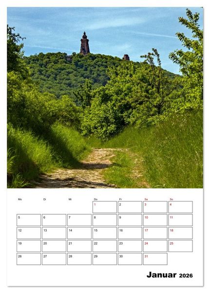 Produktbild: Kyffh&auml;user Denkmal - Terminplaner (Tischkalender 2026 DIN A5 hoch), CALVENDO Monatskalender