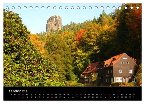 Produktbild: Die s&auml;chsische Schweiz 2026 (Tischkalender 2026 DIN A5 quer), CALVENDO Monatskalender