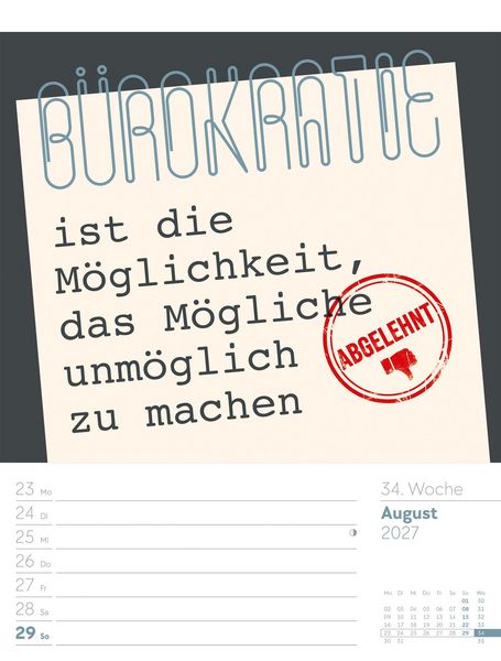 Produktbild: Klartext Spr&uuml;chekalender Wochenplaner 2027