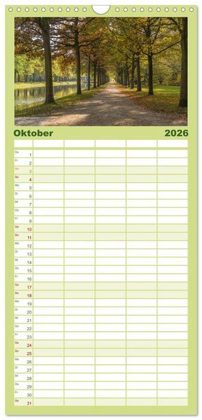 Produktbild: Familienplaner 2026 - Kassel - Natur pur mit 5 Spalten (Wandkalender, 21 x 45 cm) CALVENDO