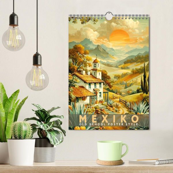 Produktbild: Mexiko - Old School Poster Style (Wandkalender 2027 DIN A4 hoch), CALVENDO Monatskalender