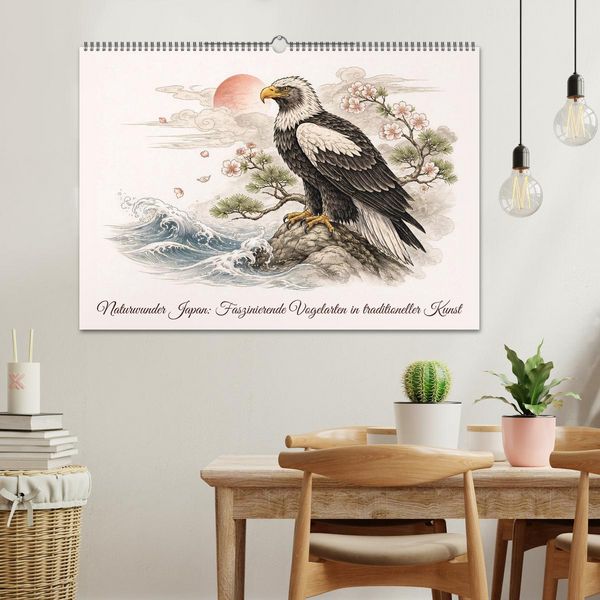 Produktbild: Naturwunder Japan: Faszinierende Vogelarten in traditioneller Kunst (Wandkalender 2027 DIN A2 quer), CALVENDO Monatskalender