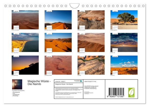 Produktbild: Magische W&uuml;ste - Die Namib (Wandkalender 2026 DIN A4 quer), CALVENDO Monatskalender