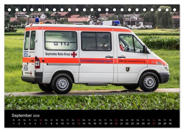 Produktbild: Einsatzfahrzeuge - Bayern (Tischkalender 2026 DIN A5 quer), CALVENDO Monatskalender