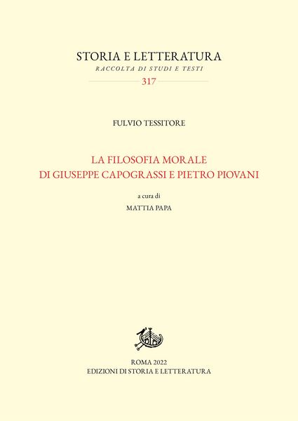 Produktbild: La filosofia morale di Giuseppe Capograssi e Pietro Piovani