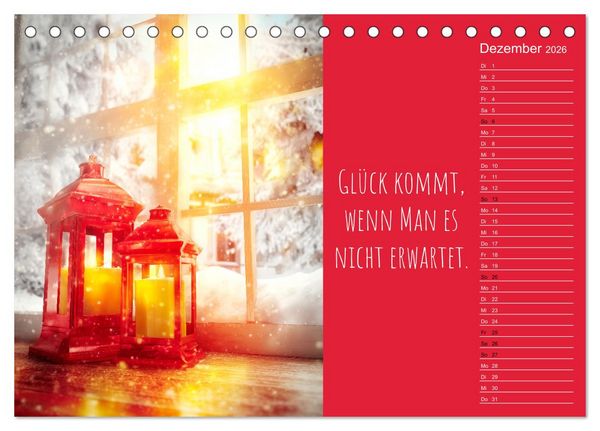Produktbild: Eine Portion Gl&uuml;ck - Motivationskalender f&uuml;rs ganze Jahr (Tischkalender 2026 DIN A5 quer), CALVENDO Monatskalender