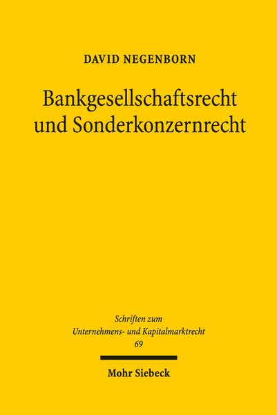 Produktbild: Bankgesellschaftsrecht und Sonderkonzernrecht
