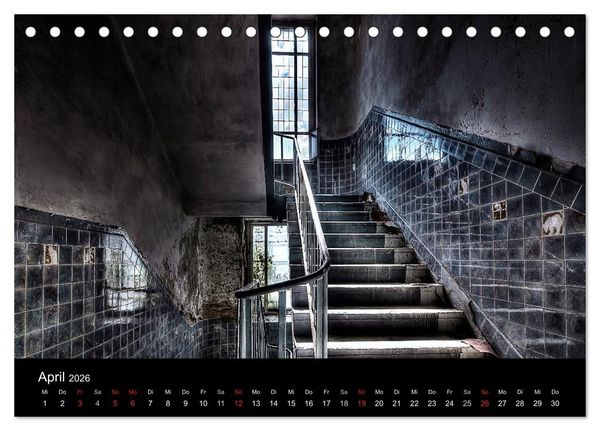 Produktbild: Verlassene Orte - Die sch&ouml;nsten Treppenh&auml;user (Tischkalender 2026 DIN A5 quer), CALVENDO Monatskalender