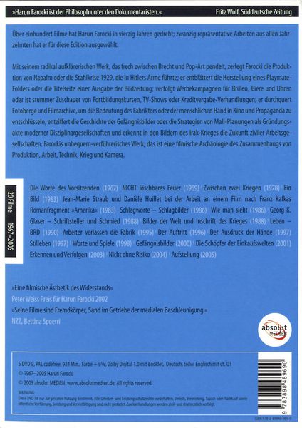 Produktbild: Harun Farocki - Box [5 DVDs]
