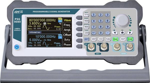 Produktbild: Joy-it Signalgenerator 1 nHz - 80 MHz 2-Kanal Dreieck, Lorentzkurve, Puls, Rampe, Rauschen, Rechteck, Signal, Sinus, TT