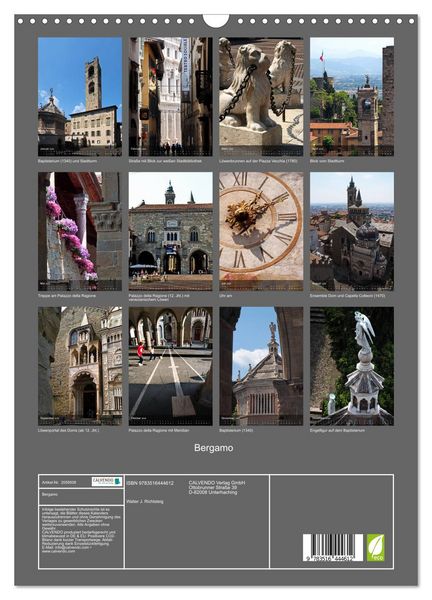 Produktbild: Bergamo (Wandkalender 2026 DIN A3 hoch), CALVENDO Monatskalender