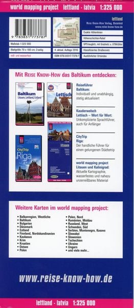 Reise Know-How Landkarte Lettland / Latvia 1:325.000