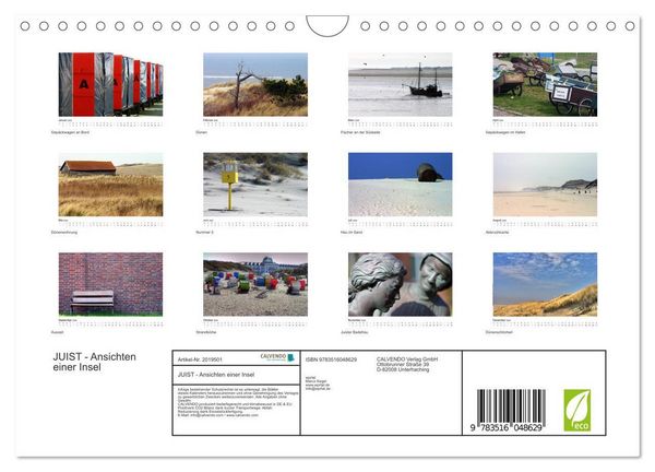 Produktbild: JUIST - Ansichten einer Insel (Wandkalender 2026 DIN A4 quer), CALVENDO Monatskalender