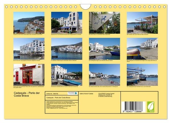 Produktbild: Cadaqu&eacute;s - Perle der Costa Brava (Wandkalender 2026 DIN A4 quer), CALVENDO Monatskalender