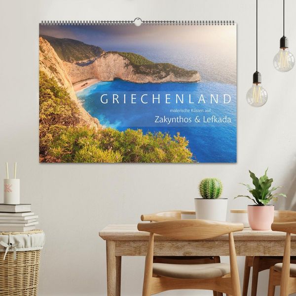Produktbild: Griechenland - Malerische K&uuml;sten auf Zakynthos und Lefkada (Wandkalender 2026 DIN A2 quer), CALVENDO Monatskalender