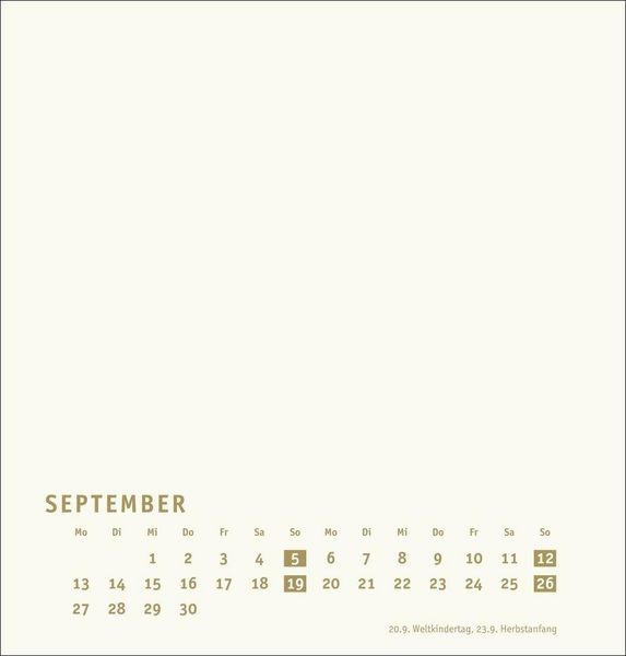 Produktbild: Premium-Bastelkalender gold mittel 2027